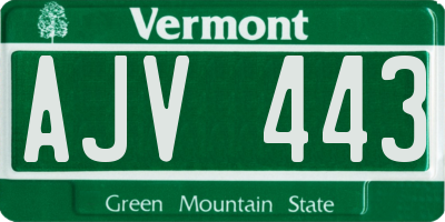 VT license plate AJV443