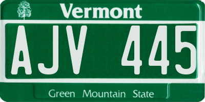 VT license plate AJV445