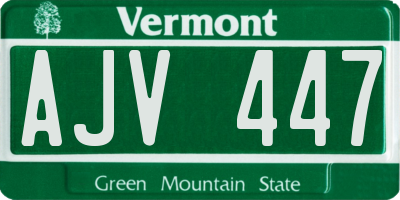 VT license plate AJV447
