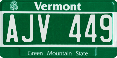 VT license plate AJV449