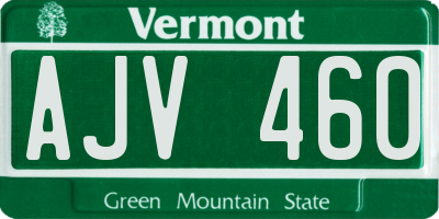 VT license plate AJV460