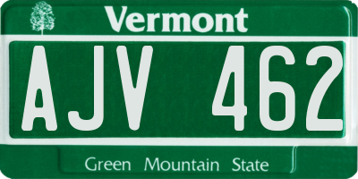 VT license plate AJV462