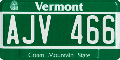 VT license plate AJV466