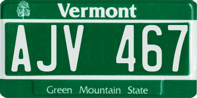 VT license plate AJV467