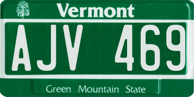 VT license plate AJV469