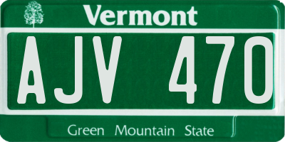 VT license plate AJV470