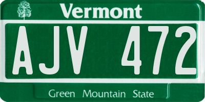 VT license plate AJV472