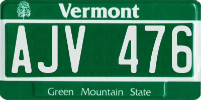 VT license plate AJV476