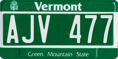 VT license plate AJV477