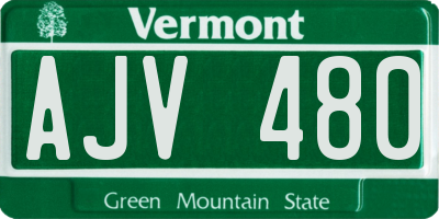 VT license plate AJV480