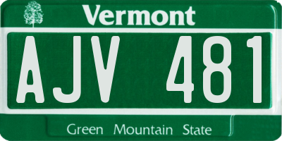 VT license plate AJV481