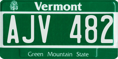 VT license plate AJV482