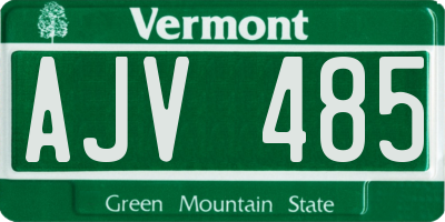 VT license plate AJV485