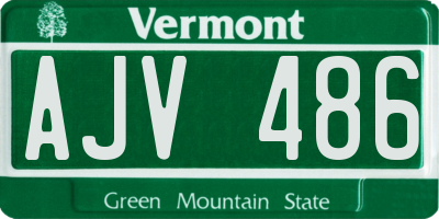 VT license plate AJV486