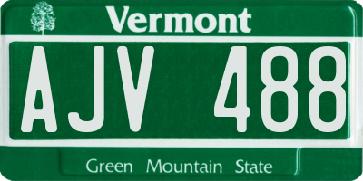 VT license plate AJV488
