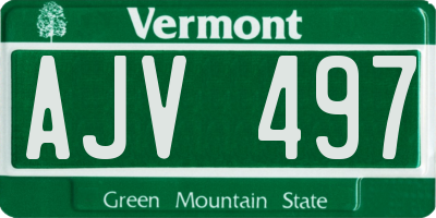 VT license plate AJV497
