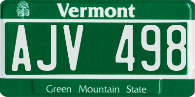 VT license plate AJV498