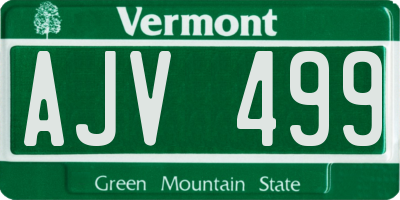 VT license plate AJV499