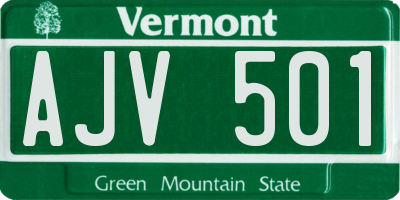 VT license plate AJV501