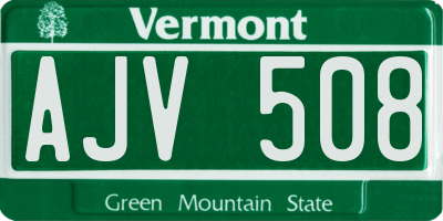 VT license plate AJV508