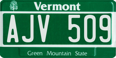 VT license plate AJV509