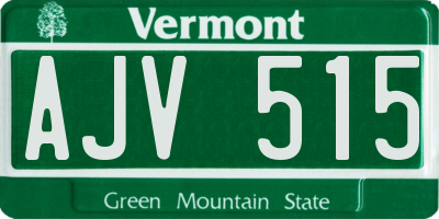 VT license plate AJV515
