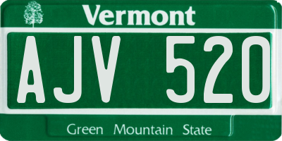 VT license plate AJV520