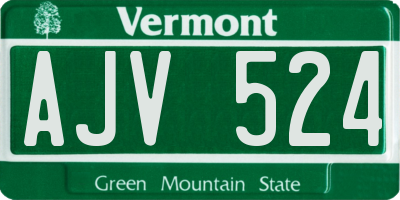 VT license plate AJV524