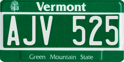 VT license plate AJV525