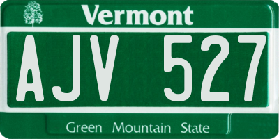 VT license plate AJV527