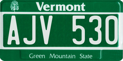VT license plate AJV530