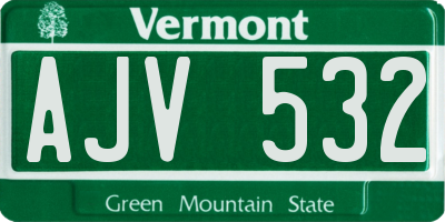 VT license plate AJV532