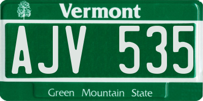 VT license plate AJV535