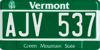 VT license plate AJV537
