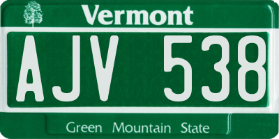 VT license plate AJV538