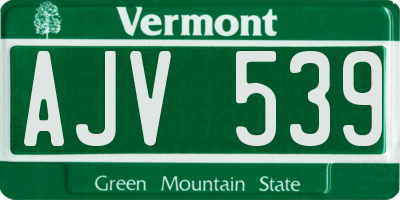 VT license plate AJV539