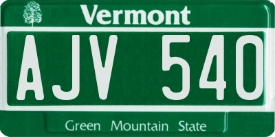VT license plate AJV540