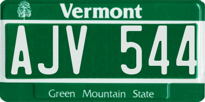 VT license plate AJV544