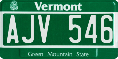 VT license plate AJV546