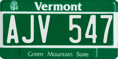 VT license plate AJV547