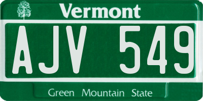 VT license plate AJV549