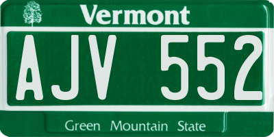 VT license plate AJV552