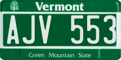 VT license plate AJV553