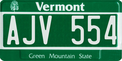 VT license plate AJV554