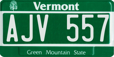 VT license plate AJV557