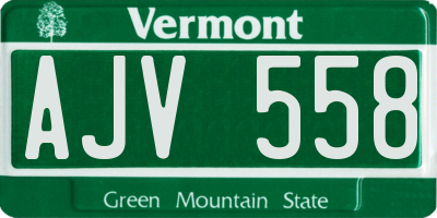 VT license plate AJV558