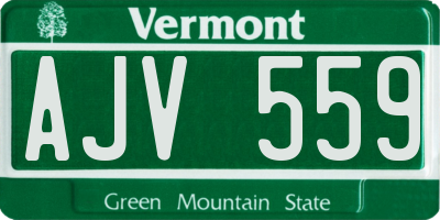 VT license plate AJV559