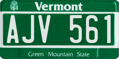 VT license plate AJV561