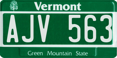 VT license plate AJV563