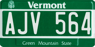 VT license plate AJV564